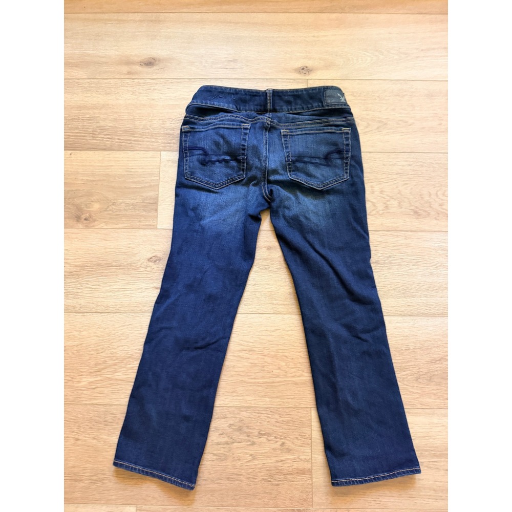 American Eagle Artist Crop Jeans 2 Regular Dark Wash Low Rise Super Stretch - Picture 8 of 8